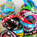 20PCS Luminous Silicone Bracelets with Sports Animal Butterfly Print