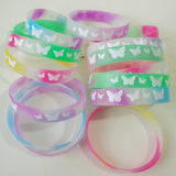 20PCS Luminous Silicone Bracelets with Sports Animal Butterfly Print