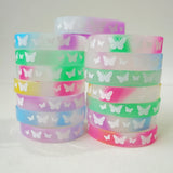 20PCS Luminous Silicone Bracelets with Sports Animal Butterfly Print