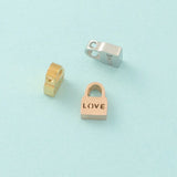 20PCS Stainless Steel Love Letter Lock Charm Beads 7*10mm DIY Couple Jewelry