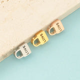 20PCS Stainless Steel Love Letter Lock Charm Beads 7*10mm DIY Couple Jewelry