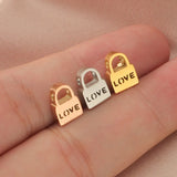 20PCS Stainless Steel Love Letter Lock Charm Beads 7*10mm DIY Couple Jewelry
