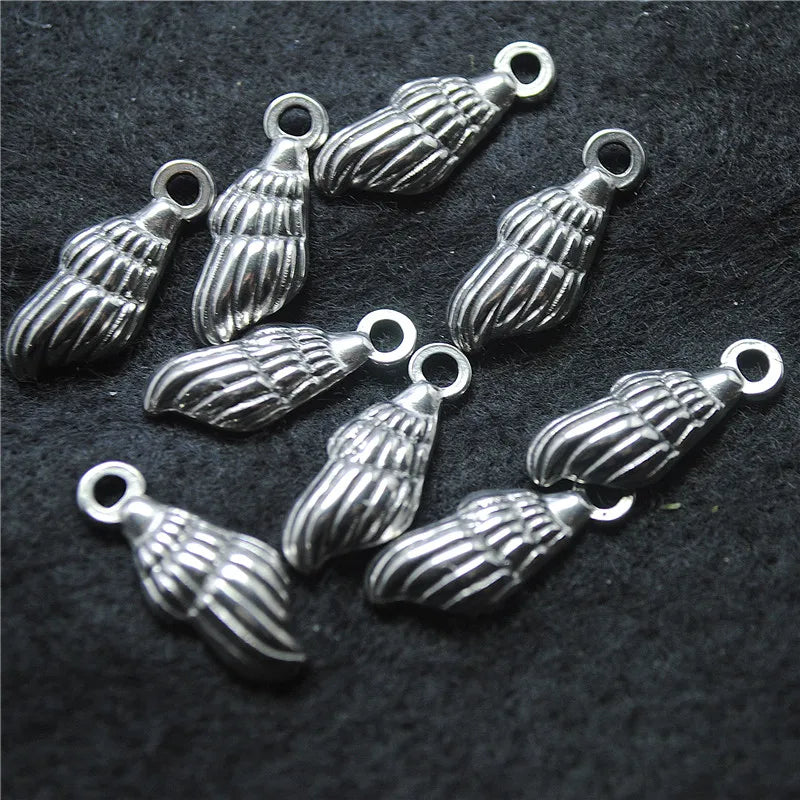 20PCS Stainless Steel Sea Shell Pendants 22X9MM for DIY Jewelry Designs