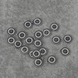 20PCS Tibetan Silver Flower Sunflowers Round Charms Pendants for Necklace Making