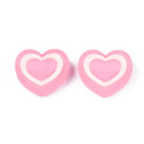 20PCS Transparent Acrylic Beads with Enamel Frosted Heart