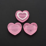 20PCS Transparent Acrylic Beads with Enamel Frosted Heart