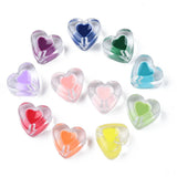 20PCS Acrylic Beads Enamel Heart Mixed 15.5x17x10mm Hole: 2mm