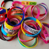 20PCS Cheer Up Silicone Wristbands for Kids Christmas Party