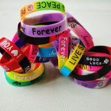 20PCS Cheer Up Silicone Wristbands for Kids Christmas Party