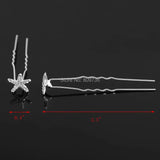 20PCS Wedding Bridal Hairpin Silver Starfish Crystal Hair Clip Pins