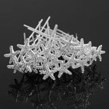 20PCS Wedding Bridal Hairpin Silver Starfish Crystal Hair Clip Pins