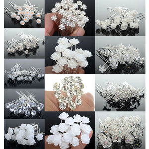 20PCS Wedding Bridal Pearl Hair Pins Crystal Hair Clips Bridesmaid Jewelry