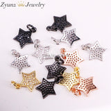 20PCS ZYZ330-3678 Micro Pave Cz Star Pendant Charms DIY Jewelry Making Findings