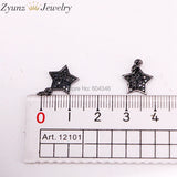 20PCS ZYZ330-3678 Micro Pave Cz Star Pendant Charms DIY Jewelry Making Findings
