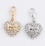20PCS 19x17mm Bowknot Heart Pendant for Floating Locket