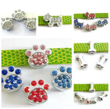 20PCS Dog Paw Bone Slide Charm for Leather Wristband