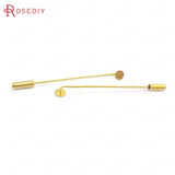 20PCS Brass Brooch Base Brooch Pins Hat Pins with Stopper