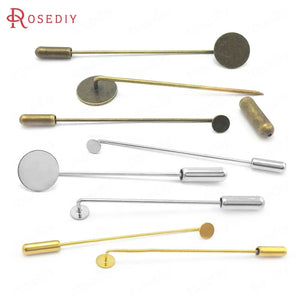 20PCS Brass Brooch Base Brooch Pins Hat Pins with Stopper