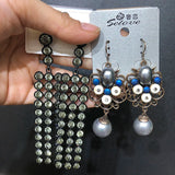 Mixed Style Rhinestone Drop Earrings Silver Party Jewelry Lot