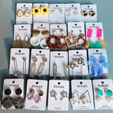 Multicolor Geometry Dangle Drop Stud Earrings Mix Style Flower Party Jewelry