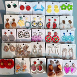 Multicolor Geometry Dangle Drop Stud Earrings Mix Style Flower Party Jewelry