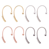20 Pairs Brass Cuff Earring Rhinestone Settings 4mm Fit 56x36x4mm