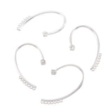 20 Pairs Brass Cuff Earring Rhinestone Settings 4mm Fit 56x36x4mm