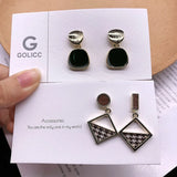 925 Silver Needle Drop Rhinestone Stud Earrings Mix Style