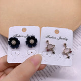 925 Silver Needle Drop Rhinestone Stud Earrings Mix Style