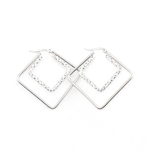 20 Pairs Stainless Steel Geometric Earrings, Silver Plated Jewelry for Women