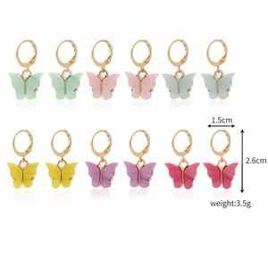 Butterfly Bee Dangle Earrings for Women Girls Anti-allergic