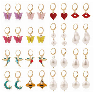 Butterfly Bee Dangle Earrings for Women Girls Anti-allergic
