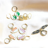 20 Pairs Lucky Charm Enamel Hoop Earrings for Women Girls Mix Style Gift