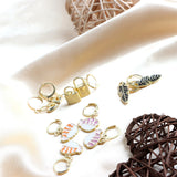 20 Pairs Lucky Charm Enamel Hoop Earrings for Women Girls Mix Style Gift