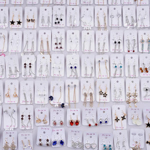 20Pairs Sparkling Star Love Silver Plated Earrings for Women Girl Gift