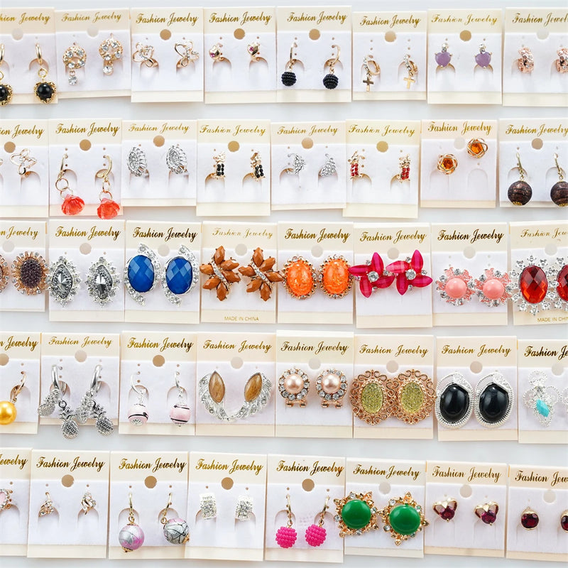 20Pairs Sparkling Star Love Silver Plated Earrings for Women Girl Gift