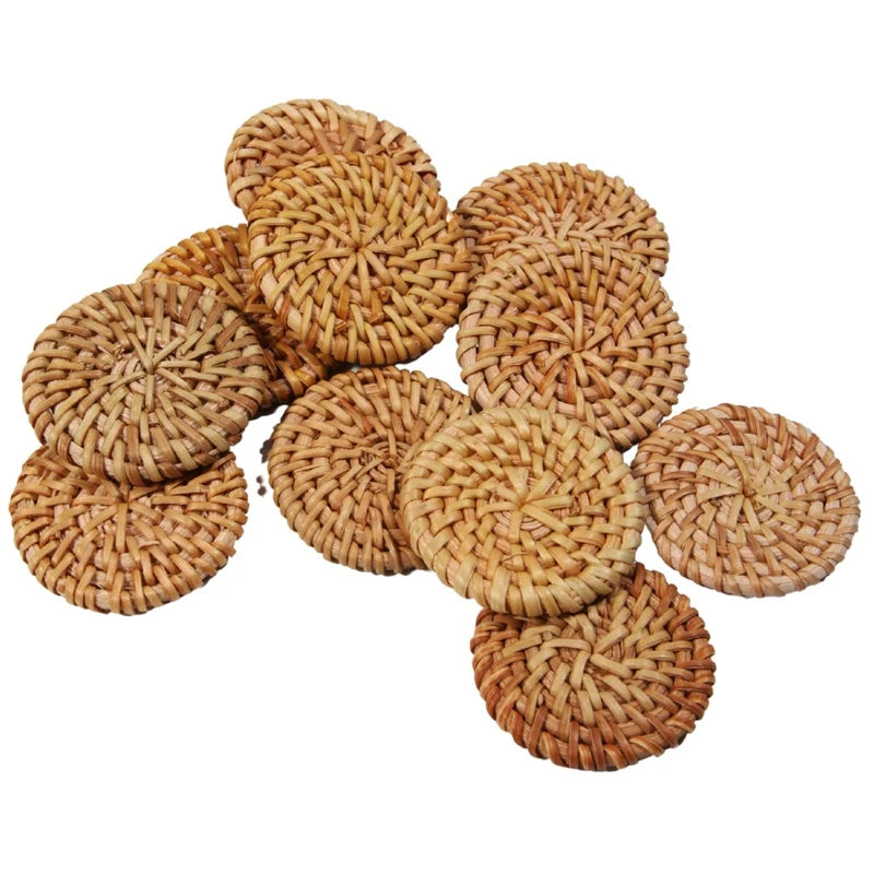 20Pc 40Mm Rattan Disc Pendant for Boho Earrings & Decor