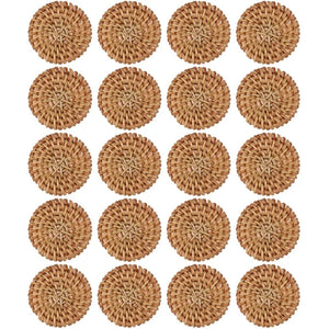 20Pc 40Mm Rattan Disc Pendant for Boho Earrings & Decor