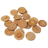 20Pc 40mm Natural Rattan Disc Pendant for Boho Earrings, Dresser Knobs