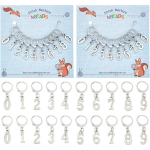 20Pcs 0~9 Number Stitch Markers Alloy Crochet Stitch Marker Charms