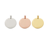 20Pcs Mirror Polish Stainless Steel Round Discs Charms For DIY Necklaces