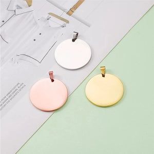 20Pcs Mirror Polish Stainless Steel Round Discs Charms For DIY Necklaces