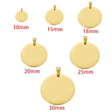 20Pcs Mirror Polish Stainless Steel Round Discs Charms For DIY Necklaces
