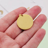 20Pcs Mirror Polish Stainless Steel Round Discs Charms For DIY Necklaces