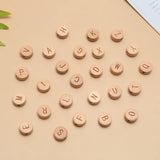 20Pcs 10/15mm Beech Wood Letter Beads Round Alphabet Spacer For Jewelry