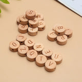 20Pcs 10/15mm Beech Wood Letter Beads Round Alphabet Spacer For Jewelry