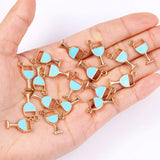 20Pcs Red Wine Glass Pendant Charms for Jewellery Making DIY