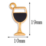 20Pcs Red Wine Glass Pendant Charms for Jewellery Making DIY