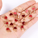 20Pcs Red Wine Glass Pendant Charms for Jewellery Making DIY