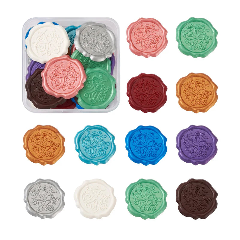 20Pcs Assorted Color Adhesive Wax Seal Stickers Wedding Birthday Envelope